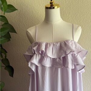 Old Navy Ruffle Dress Small Lilac Mist Sundress Adjustable Straps Elegant